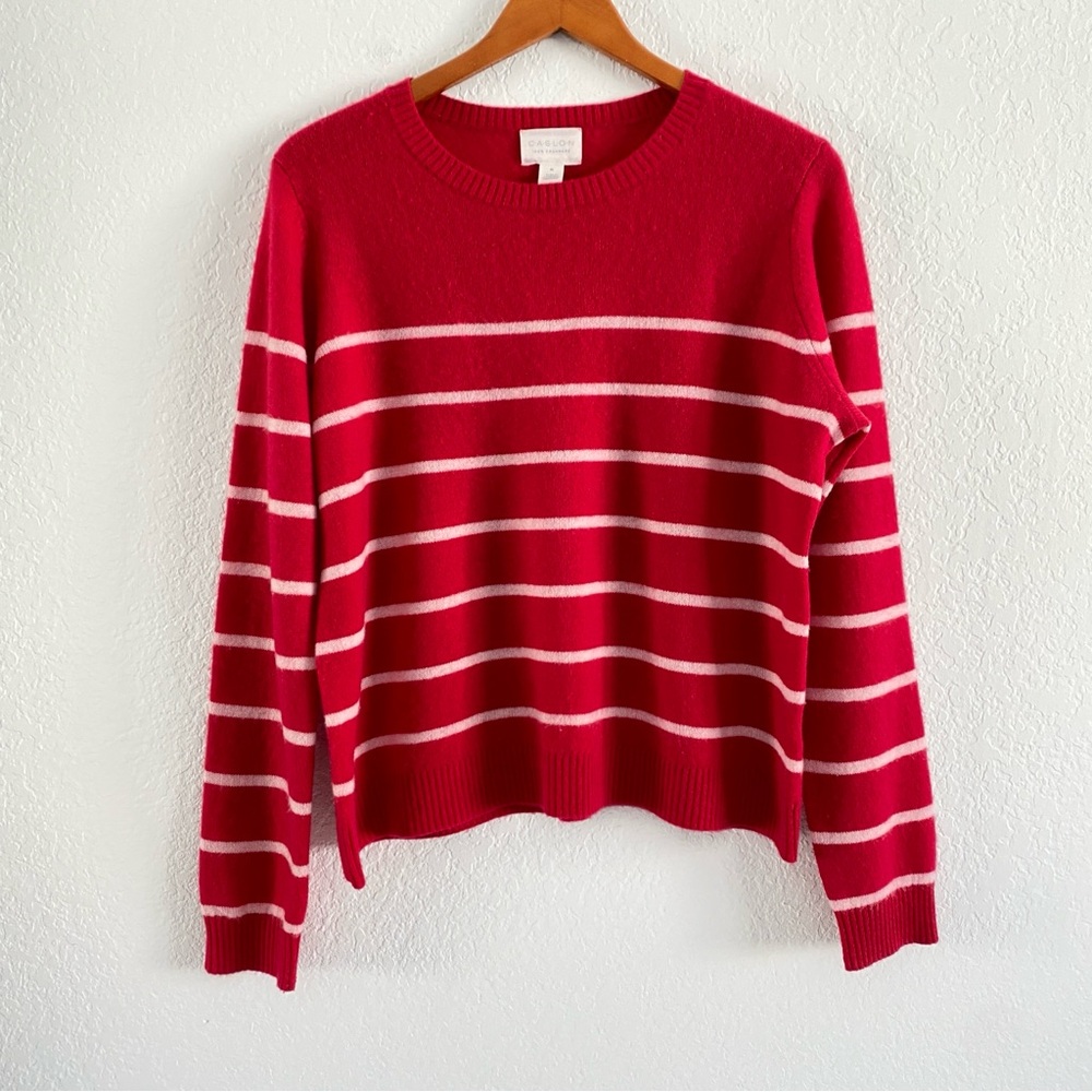 Calson Red Striped cashmere Sweater - Picture 2 of 8